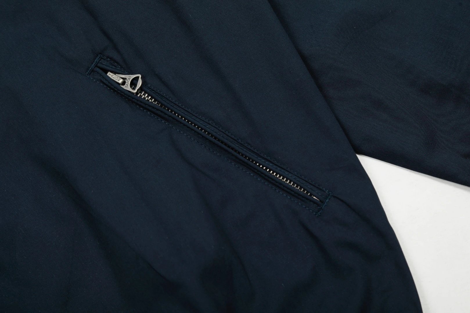 Retro Hooded Lightweight Jacket Zip Up Outerwear Navy - Gallery Image 15 - Detailed View