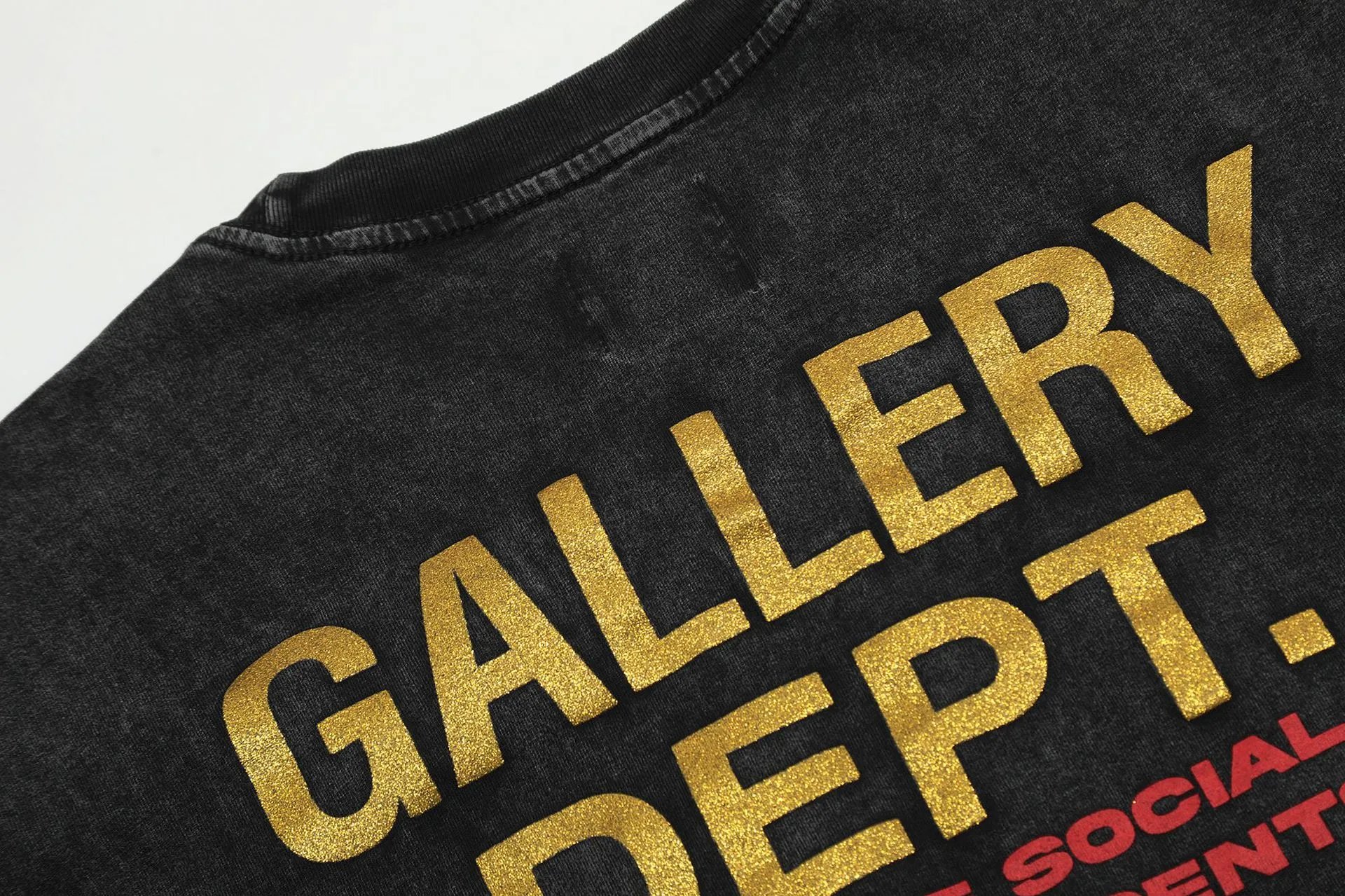 Gallery Dept Printed Wash Tee Black - Gallery Image 10 - Detailed View