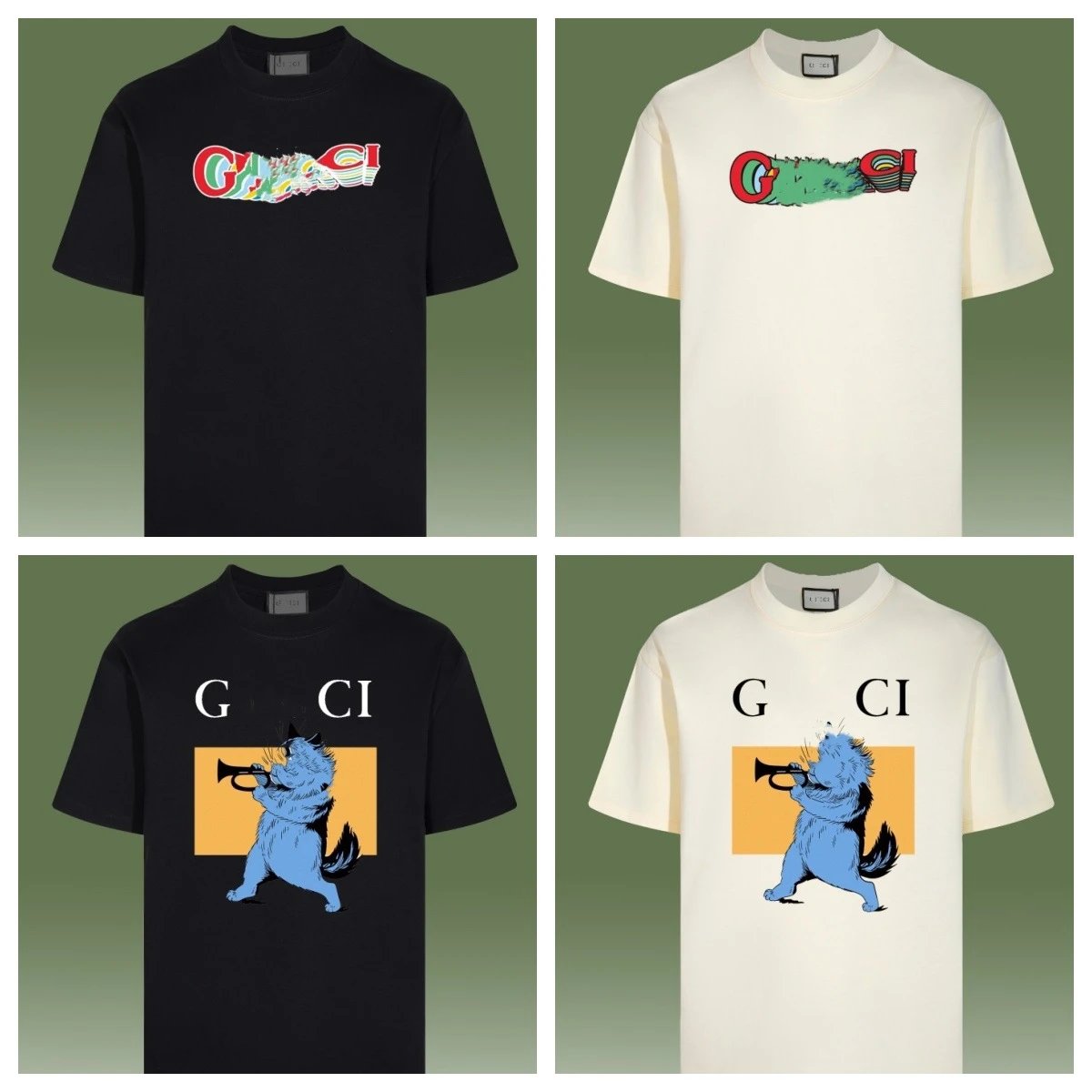 Casual Graphic Cotton Tee Unisex Cream - Gallery Image 11 - Detailed View