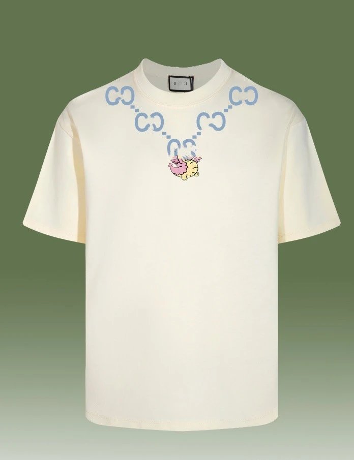 Graphic Cotton Tee Unisex Top Ivory - Gucci - Cnfans - $26.77