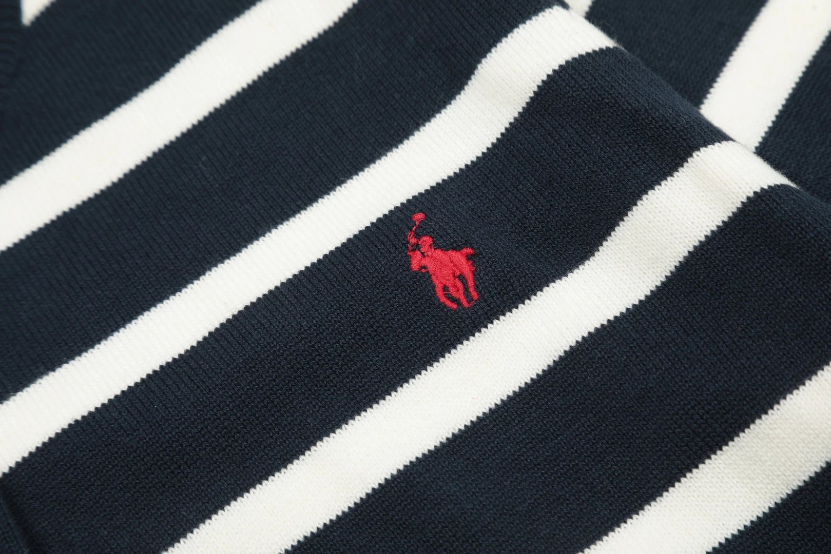 Striped Knit Cardigan Long Sleeve Top, Navy - Gallery Image 15 - Detailed View