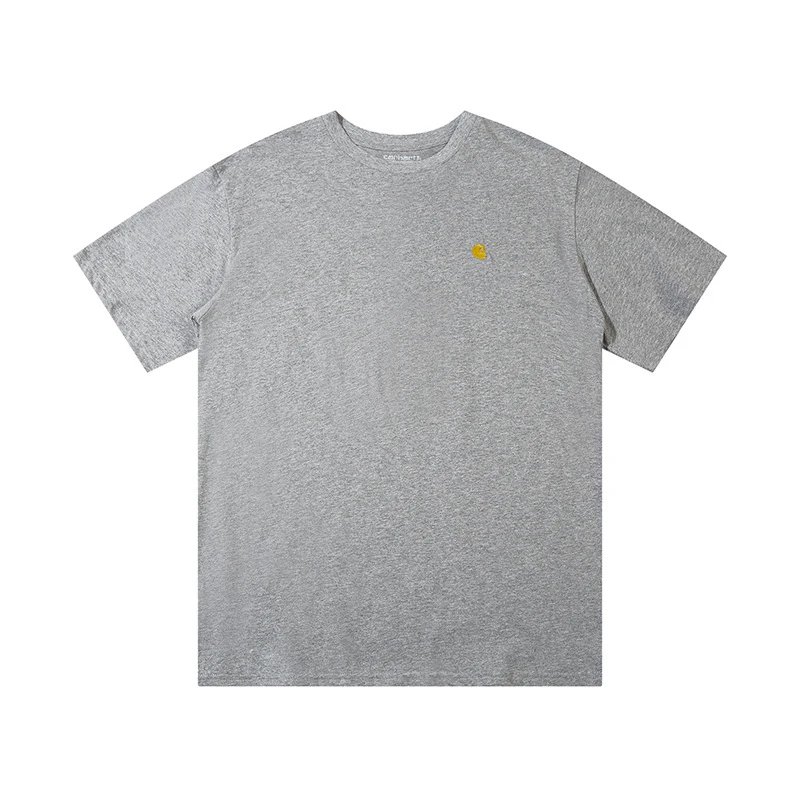Casual Cotton Short Sleeve Tee Unisex Heather Gray - Carhartt - Cnfans - $18.06
