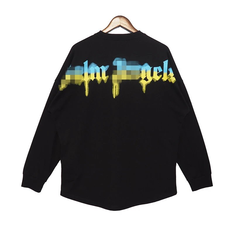 Streetwear Graphic Cotton Long Sleeve Tee Jet Black - Gallery Image 5 - Detailed View