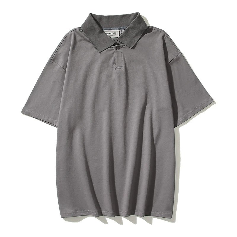 Casual Cotton Polo Shirt Taupe - Gallery Image 5 - Detailed View