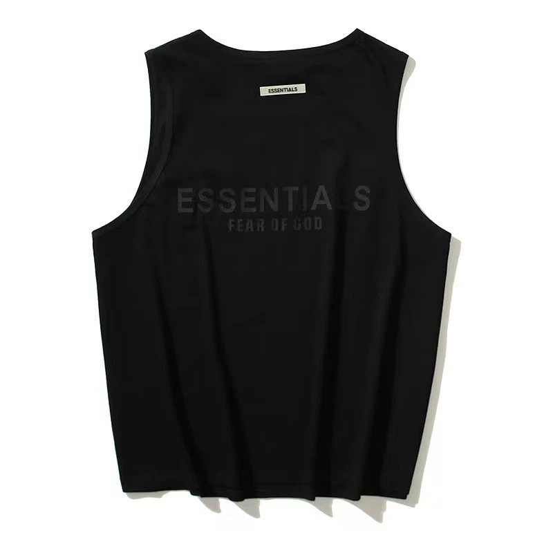 Streetwear Sleeveless Cotton Tank Top Jet Black - Essentials - Cnfans - $18.71