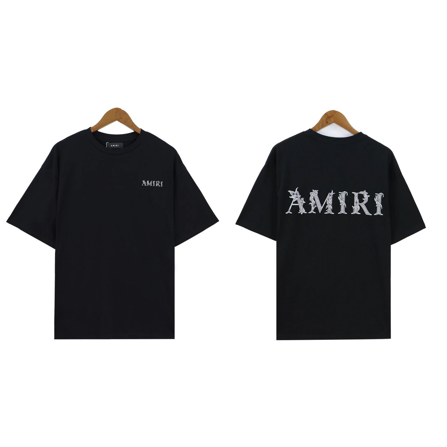 Amiri T-Shirt with Logo Print Black - Gallery Image 3 - Detailed View