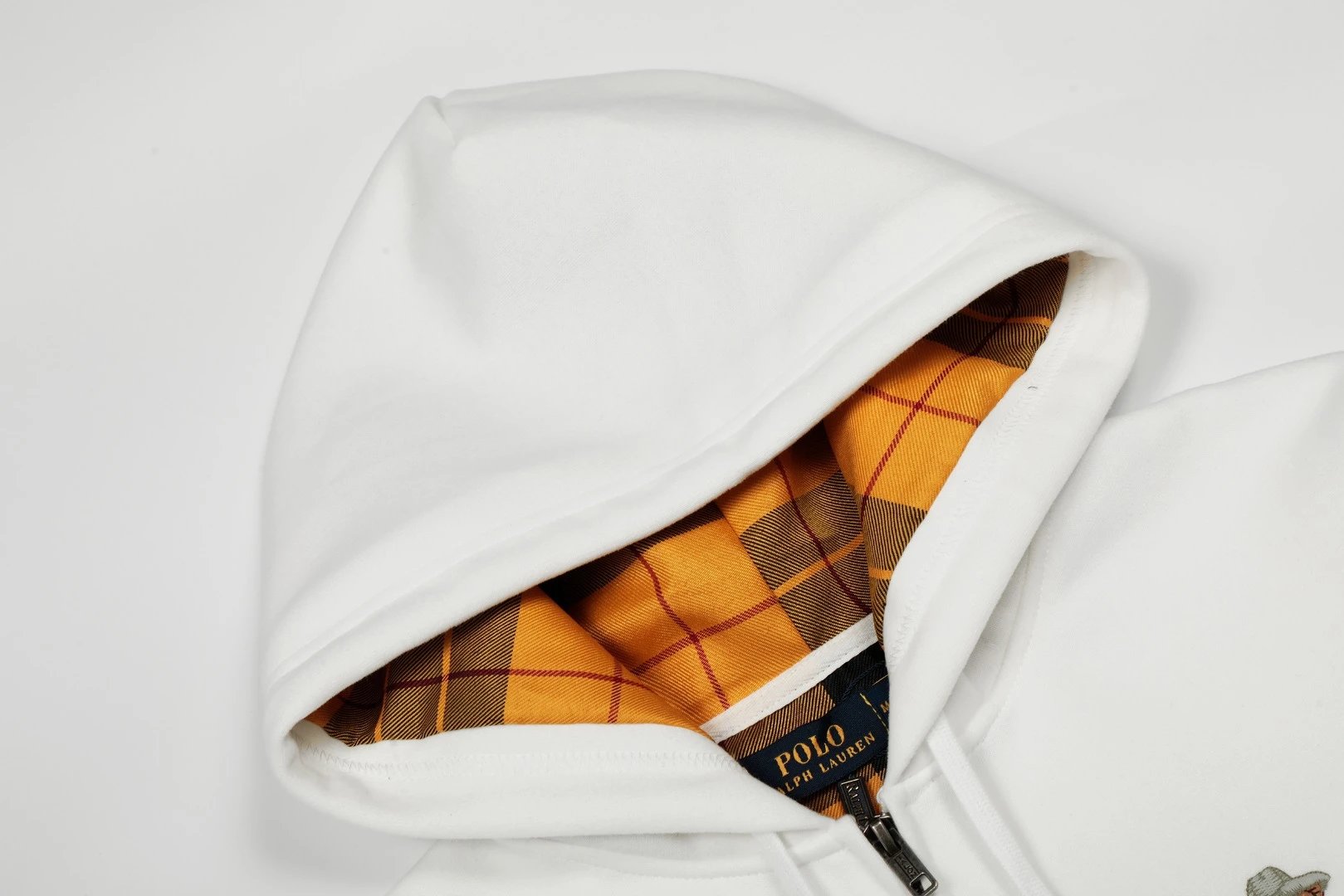 Men's Full Zip Cotton Bear Hoodie Jacket - Gray Heather - Gallery Image 13 - Detailed View