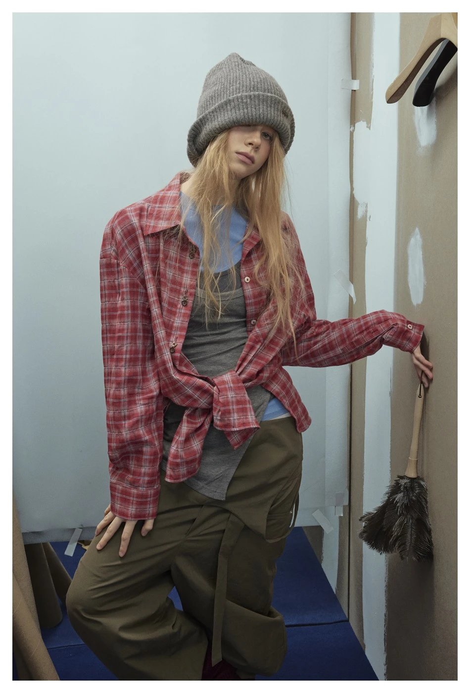 Unisex Retro Plaid Long Sleeve Button Shirt Fall Monochrome - Gallery Image 1 - Detailed View