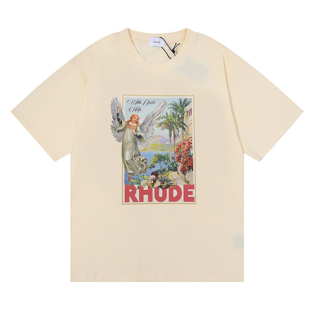 Rhude Print T-Shirt Multi - Gallery Image 5 - Detailed View