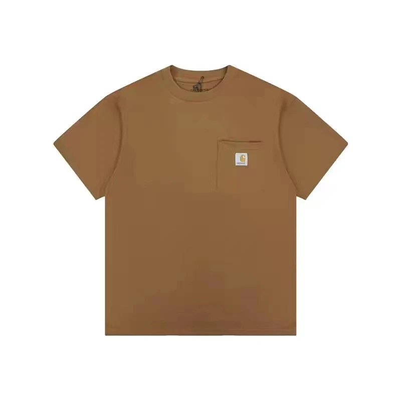 Casual Cotton Men's Pocket Tee Basic Top Umber - Gallery Image 13 - Detailed View
