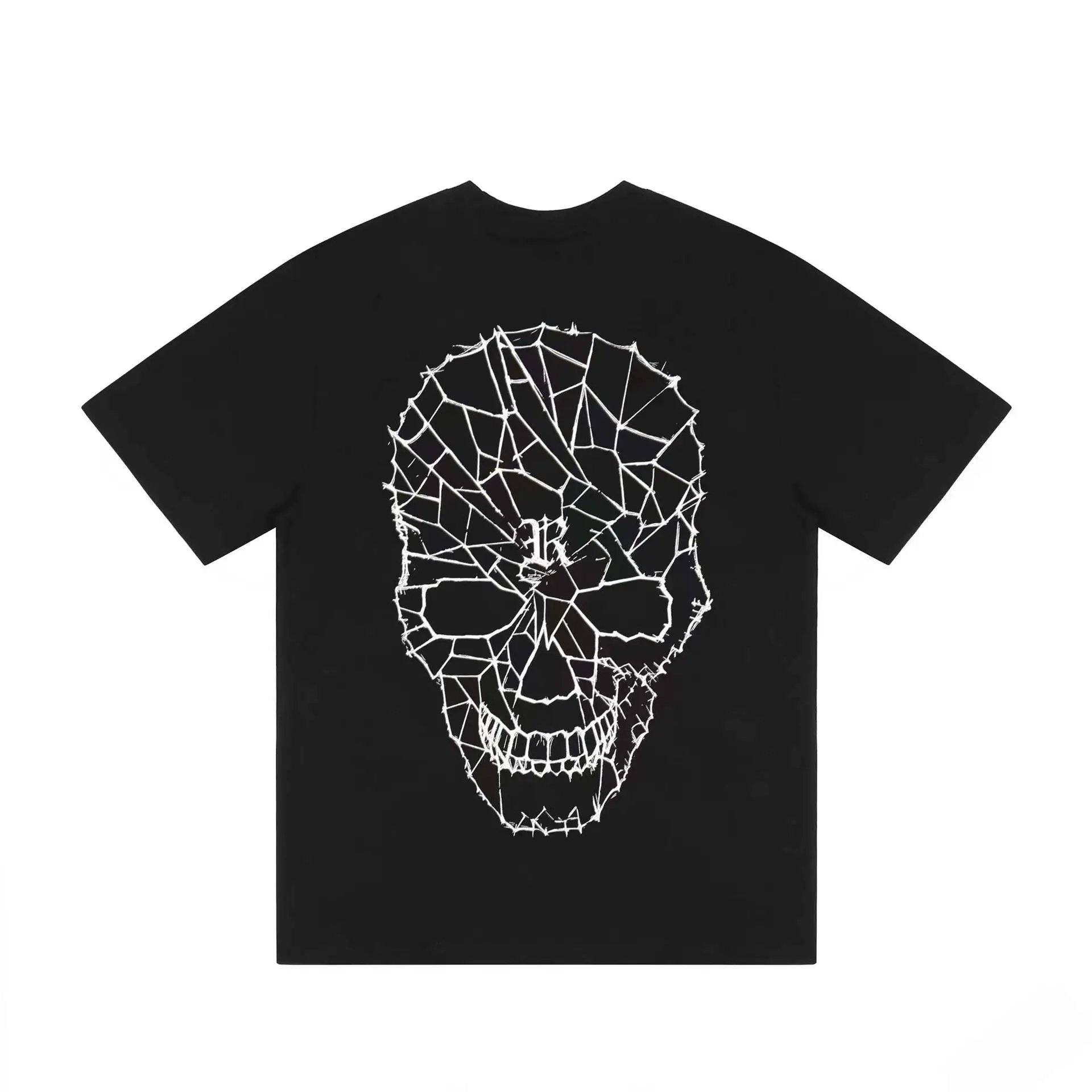 High Street Skull Print Tee Beige - Gallery Image 3 - Detailed View