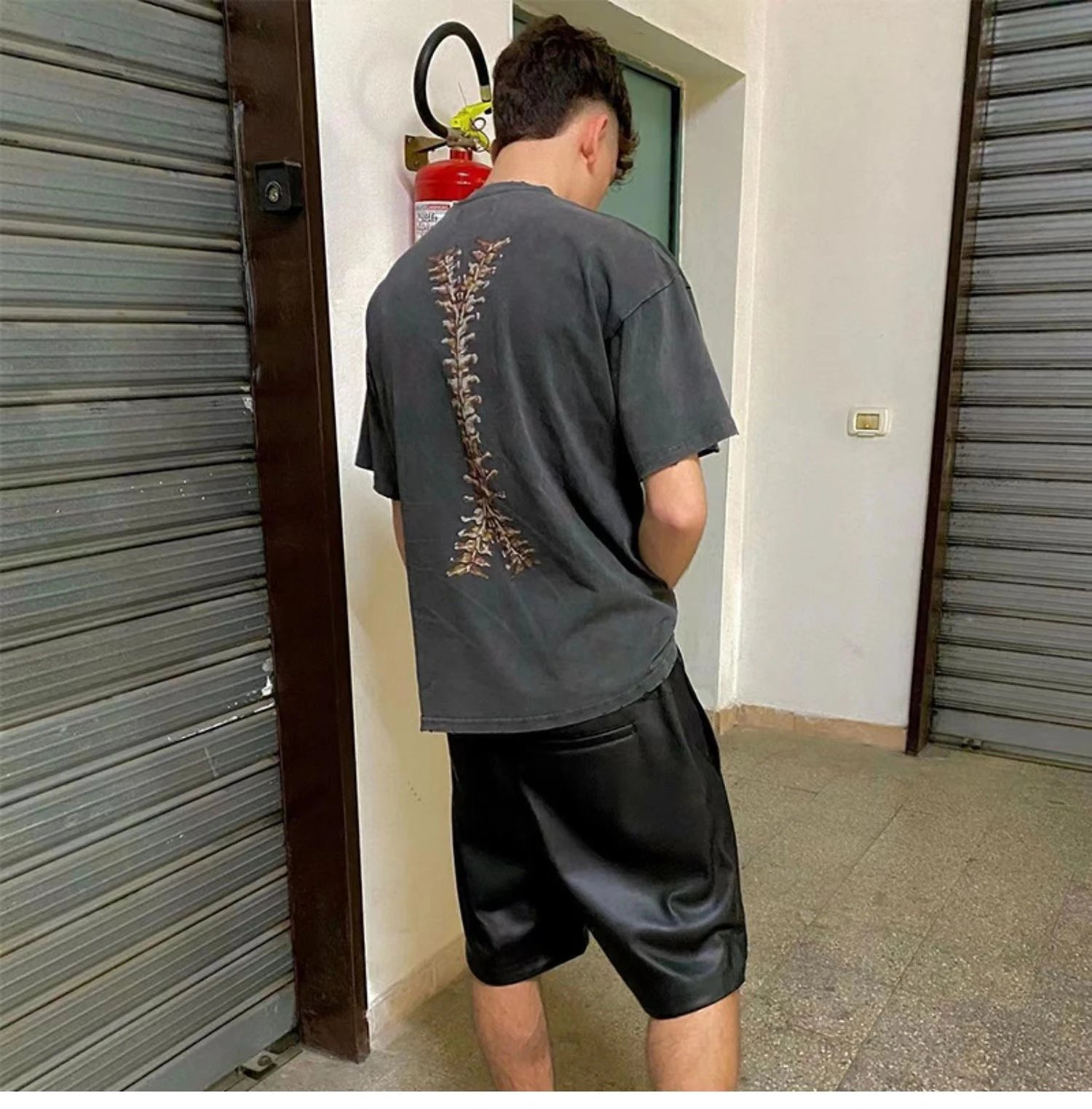 REPRESENT Skeleton Washed Tee Black - Gallery Image 7 - Detailed View