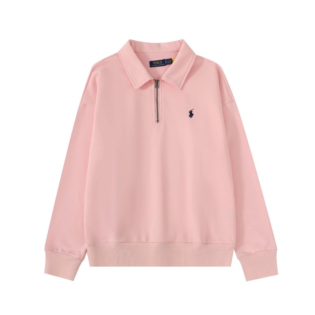 Casual Cotton Half Zip Pullover Sweatshirt Carnation - Ralph Lauren - Cnfans - $44.19