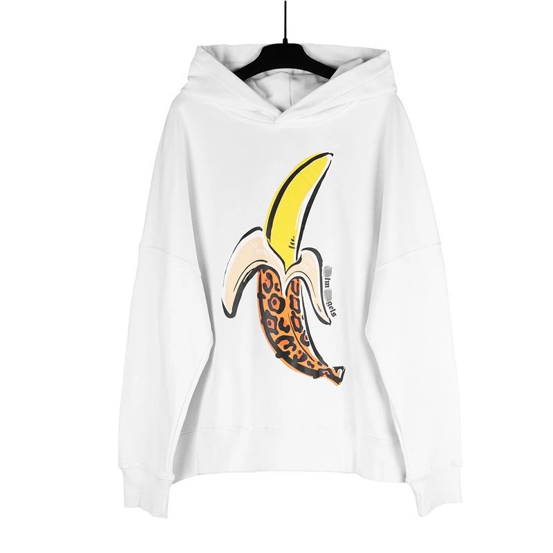 Street Banana Print Hoodie Unisex Pullover - Onyx - Gallery Image 4 - Detailed View
