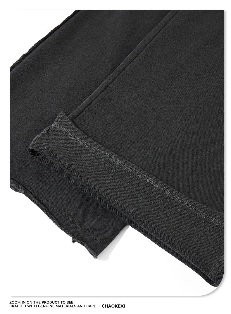 Men's Loose Fit Terry Sweatpants, Vintage Wash - Charcoal - Gallery Image 6 - Detailed View