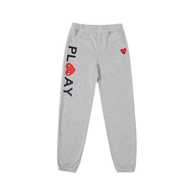 CDG Play Cotton Pants Black Grey - Gallery Image 5 - Detailed View