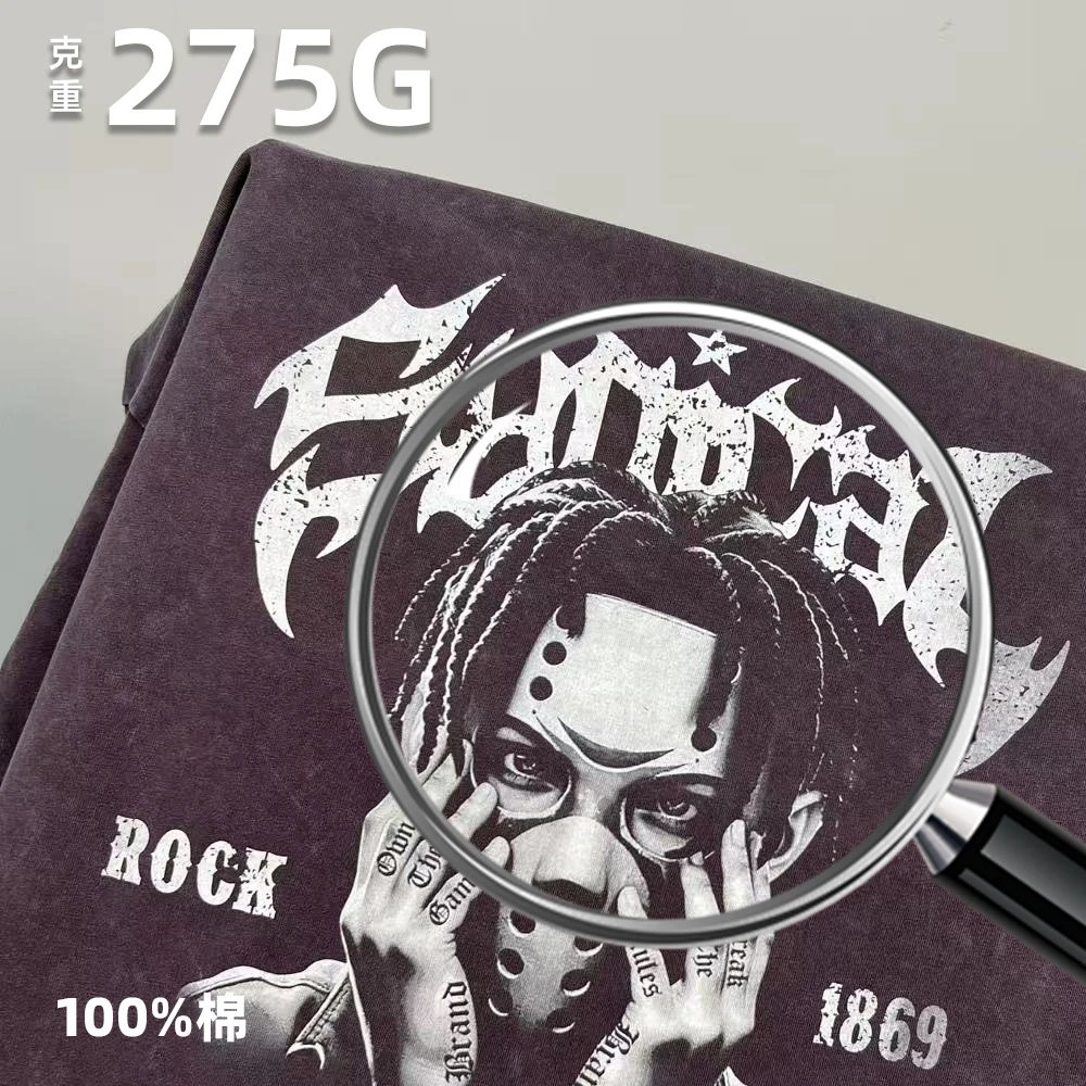 Summer Streetwear Cotton Graphic Tee Burgundy - Gallery Image 3 - Detailed View