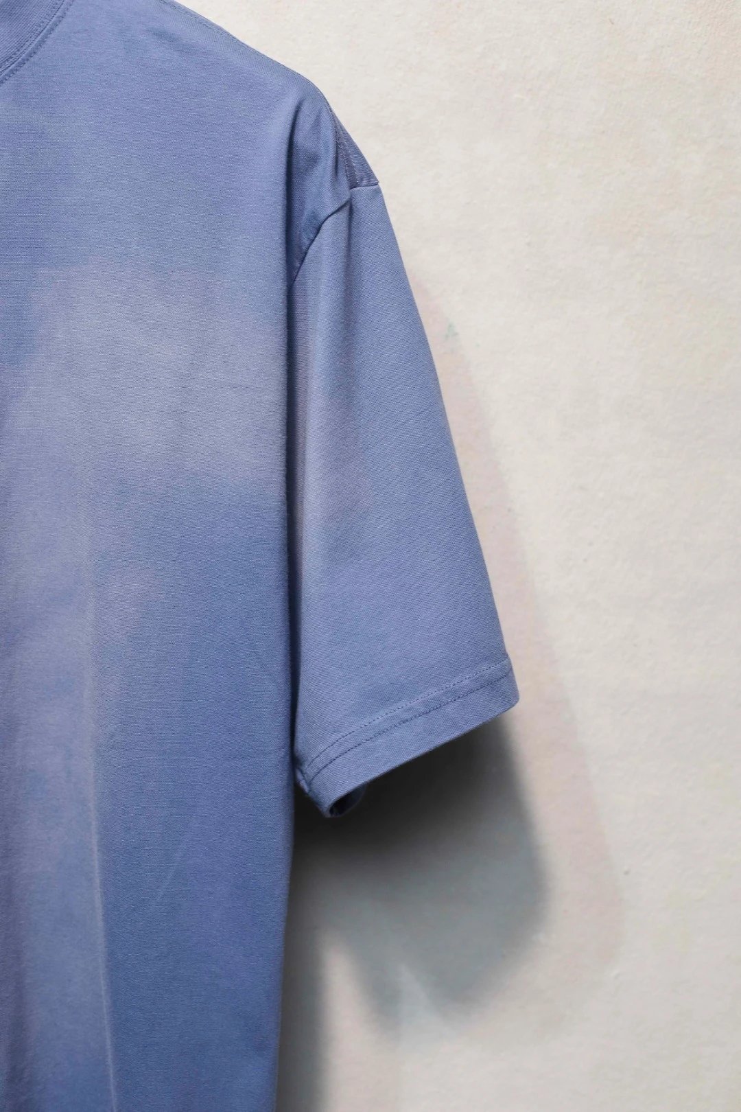 Unisex OS Gradient Embroidered Short Sleeve Tee Washed Indigo - Gallery Image 5 - Detailed View