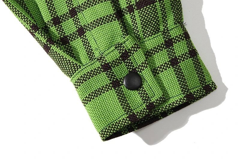 Palm Angels Plaid Overshirt Green - Gallery Image 8 - Detailed View