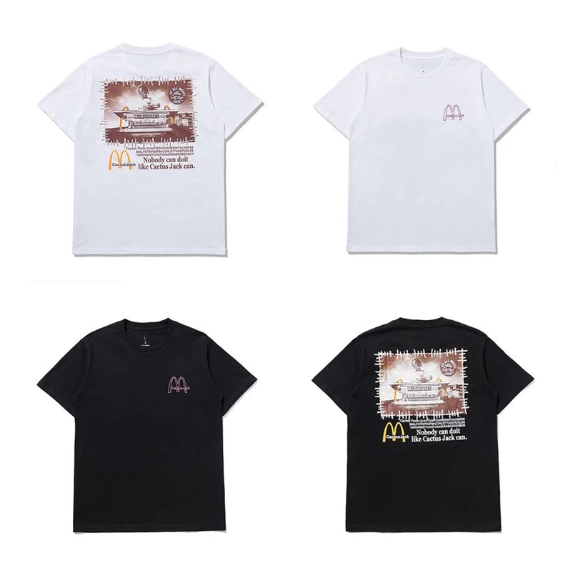 Streetwear Graphic Cotton T-Shirt Unisex Retro Black White - Gallery Image 1 - Detailed View