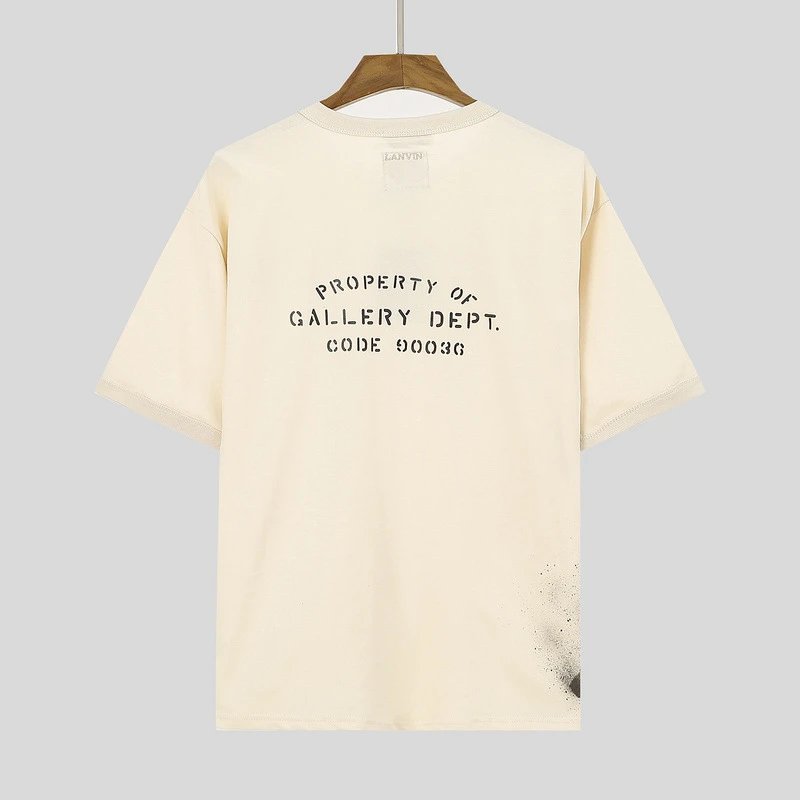 Lanvin x Gallery Dept Paint Splatter Tee Beige - Gallery Image 2 - Detailed View