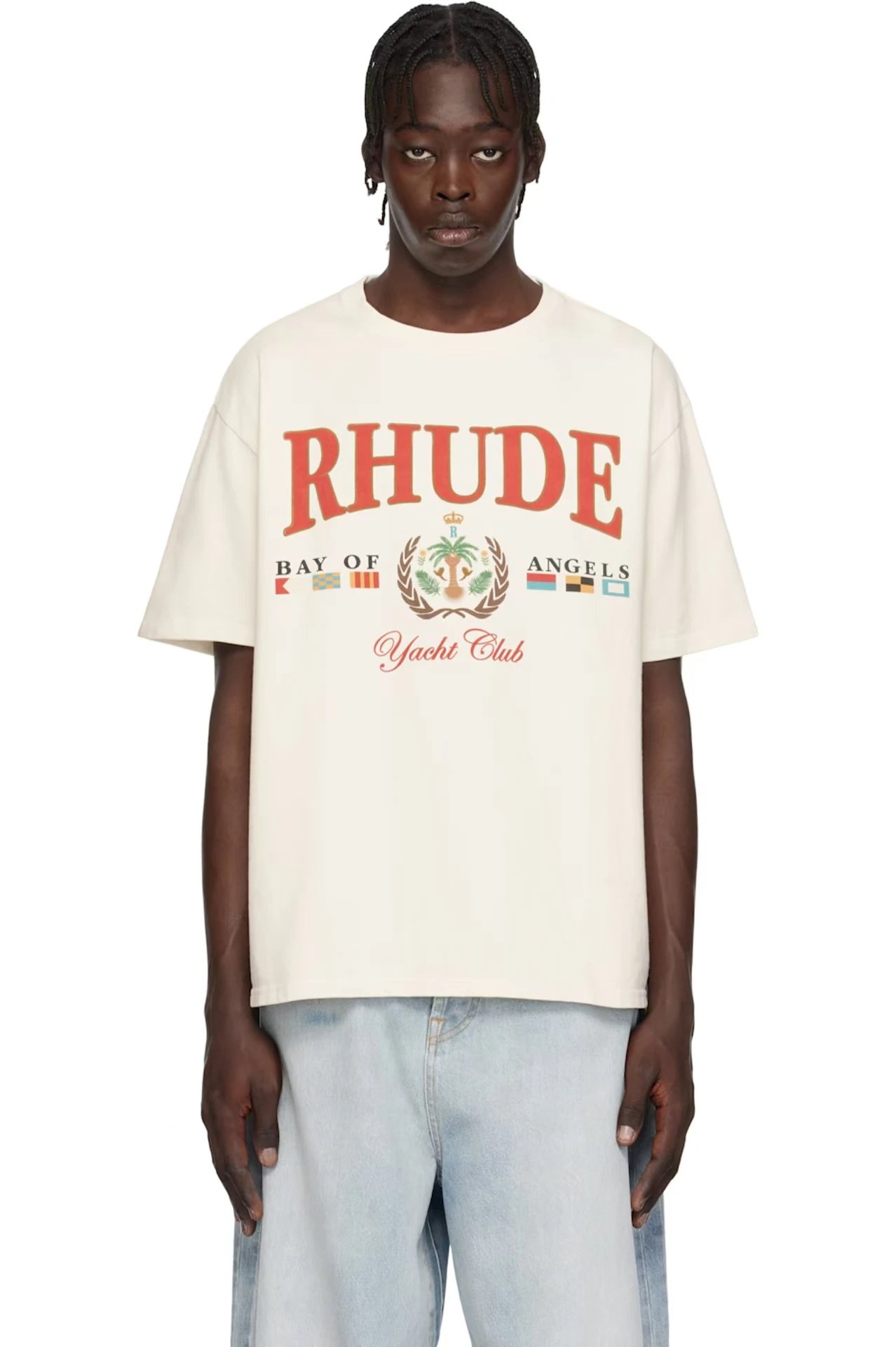 Rhude Letter Palm T-Shirt Beige - Gallery Image 8 - Detailed View