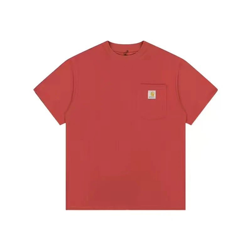 Casual Cotton Pocket Tee Unisex Top Russet - Carhartt - Cnfans - $17.39