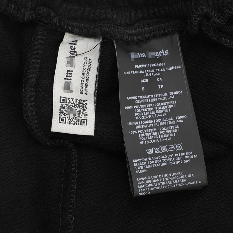 Palm Angels Chalk Lettering Shorts Black - Gallery Image 8 - Detailed View