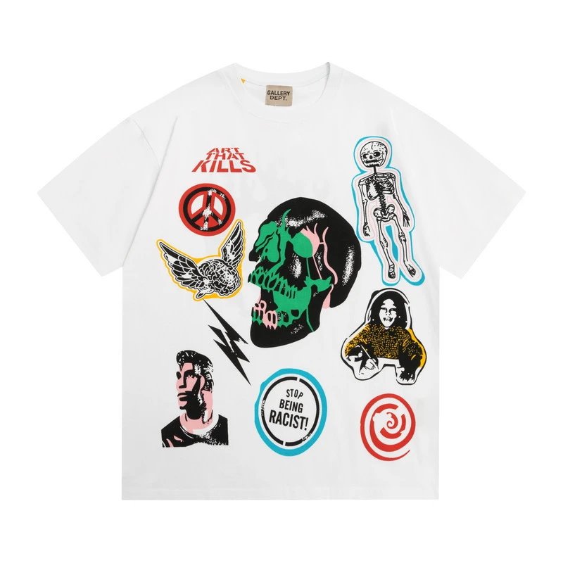 Gallery Dept Skull Flame Tee White - Gallery Image 4 - Detailed View