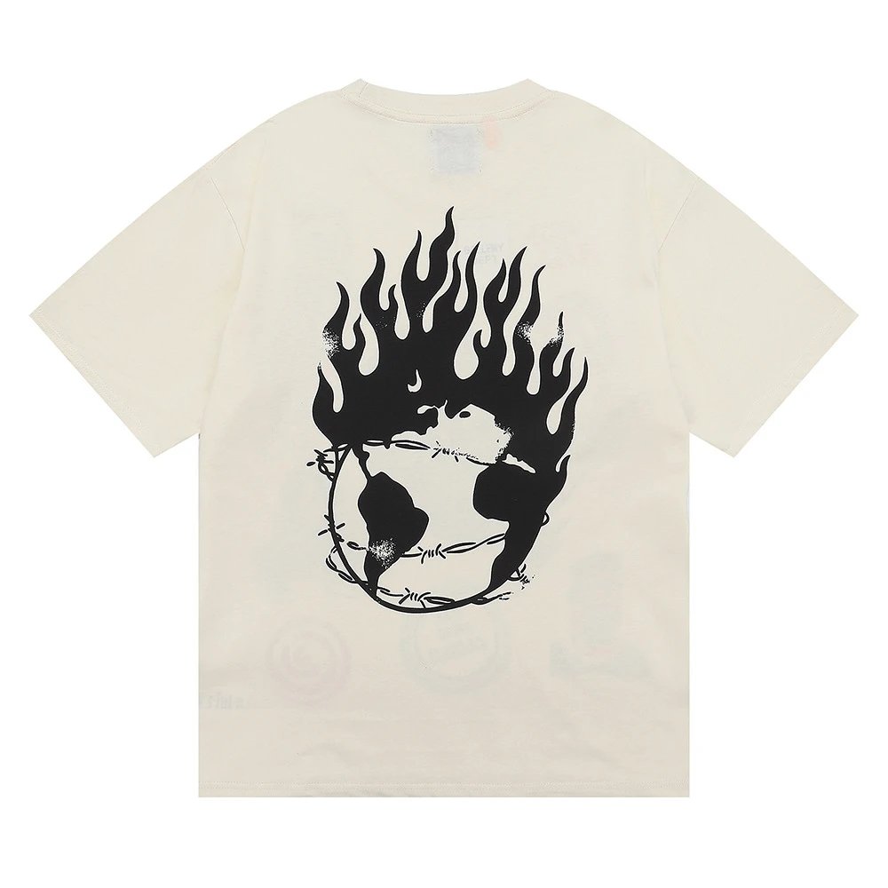 Gallery Dept Skull Flame Tee White - Gallery Image 3 - Detailed View