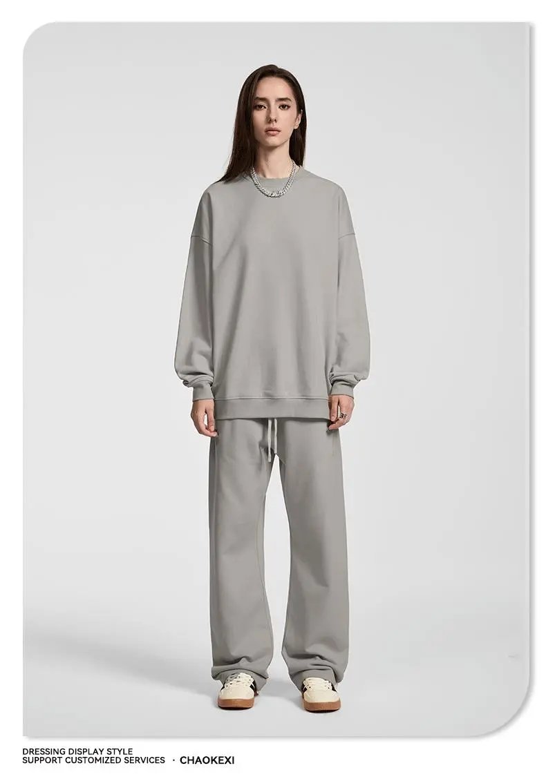 Casual Cotton Terry Pullover Sweatshirt Unisex - Pine - Gallery Image 3 - Detailed View