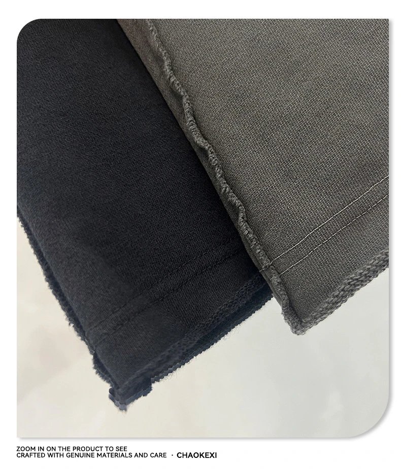 Men's Loose Fit Terry Sweatpants, Vintage Wash - Charcoal - Gallery Image 7 - Detailed View