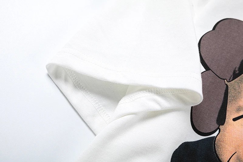 Streetwear Graphic Cotton Short Sleeve T-Shirt White - Gallery Image 12 - Detailed View