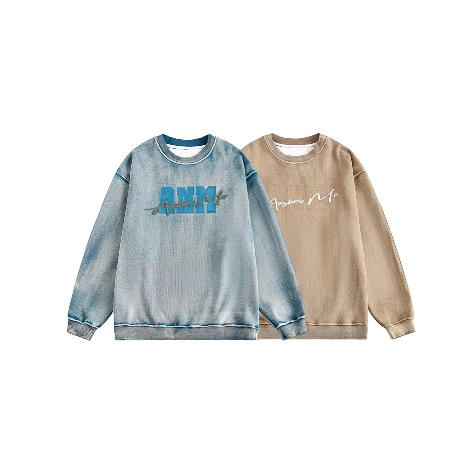 Unisex Retro Washed Crewneck Sweatshirt, Dusty Taupe - Gallery Image 1 - Detailed View