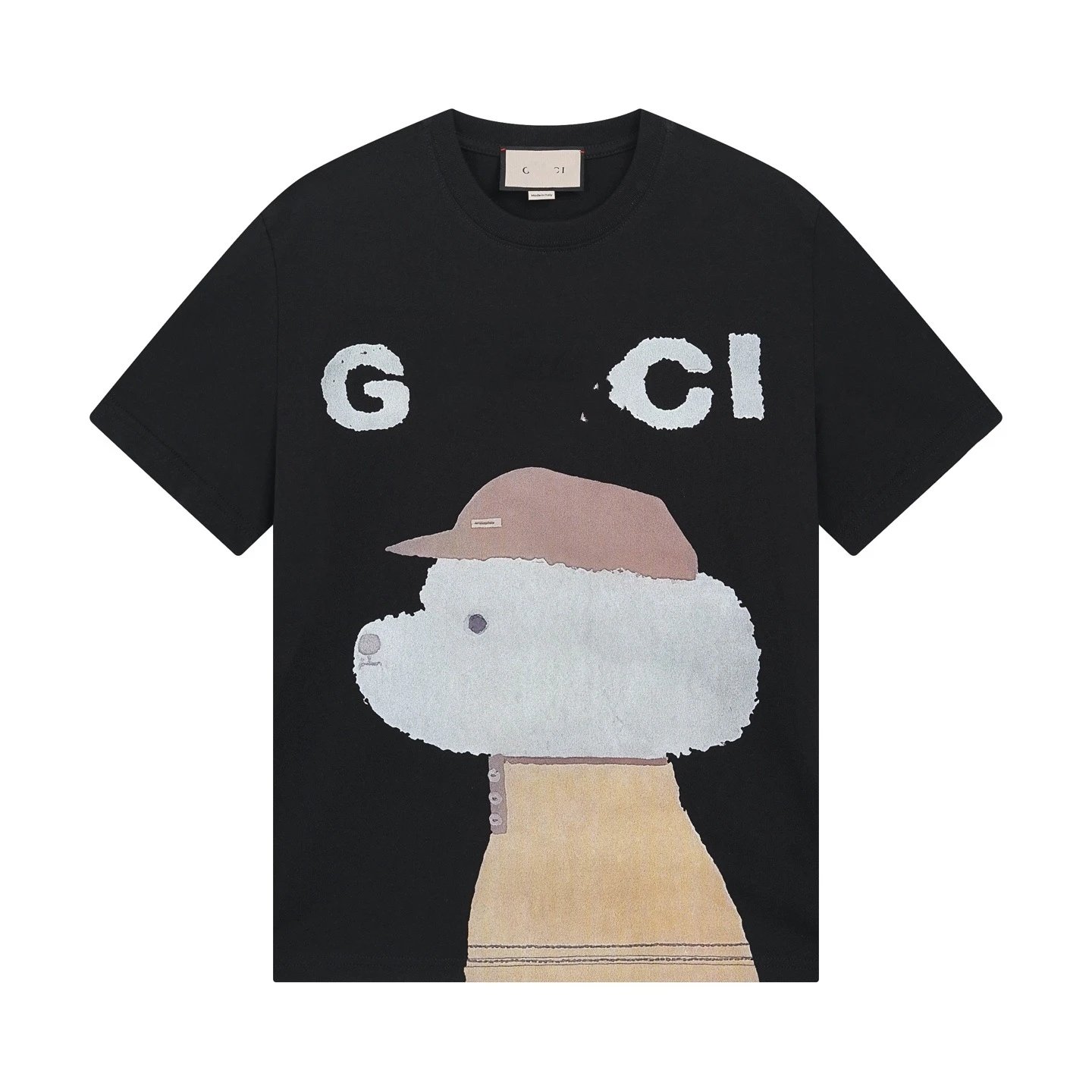 Casual Cotton Blend Graphic Tee Unisex Onyx - Gucci - Cnfans - $23.55