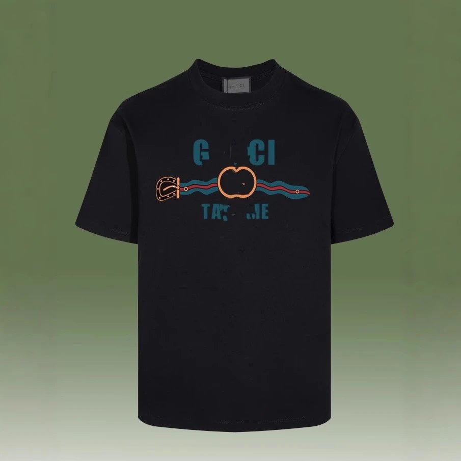 Classic Letter Print Cotton Unisex Tee Ecru - Gallery Image 3 - Detailed View