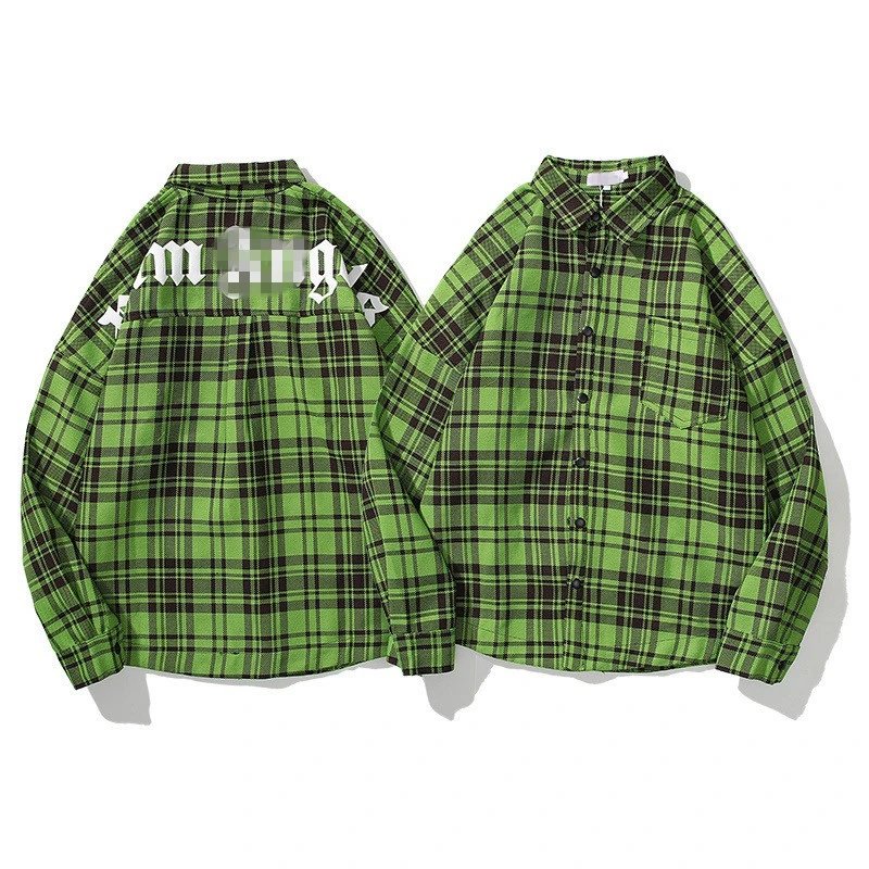 Palm Angels Plaid Overshirt Green - Gallery Image 3 - Detailed View
