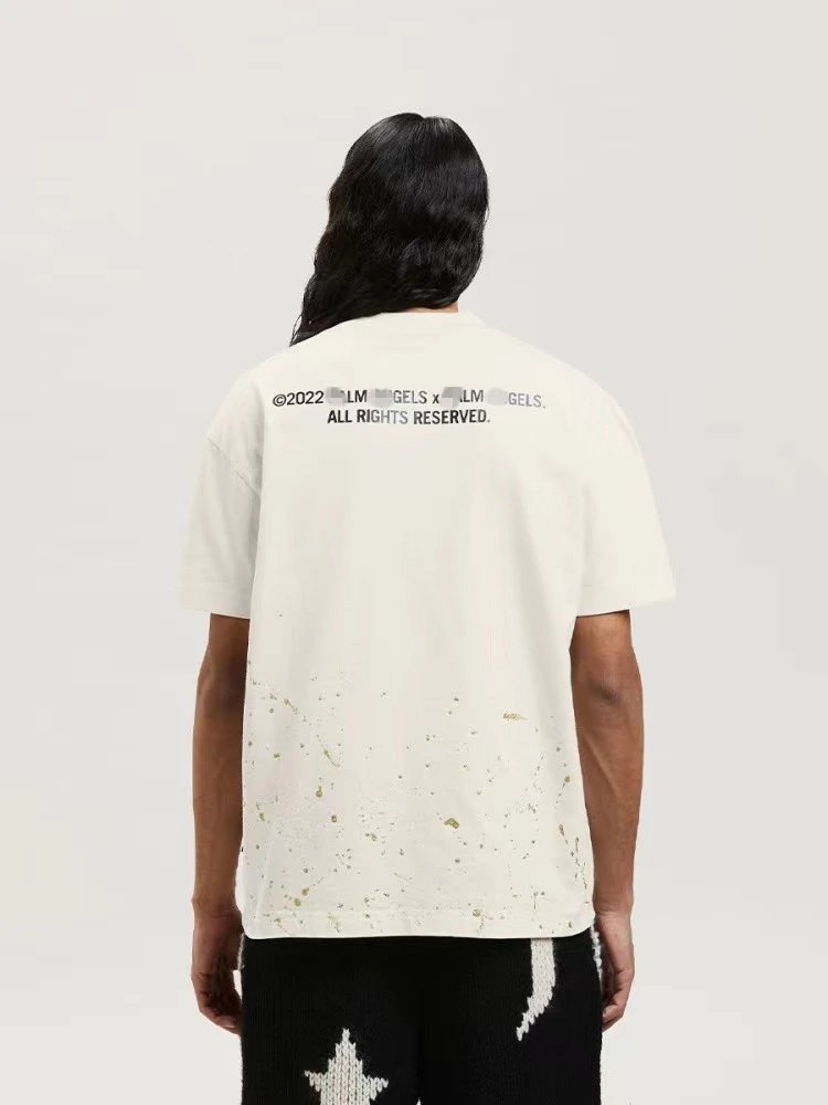 Street Style Cotton Palm Tree Print T-Shirt Sage Green - Gallery Image 13 - Detailed View