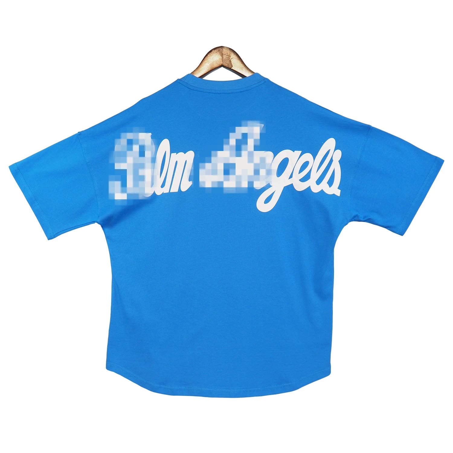 Streetwear Oversized Drop Shoulder Tee Azure Blue - Gallery Image 2 - Detailed View