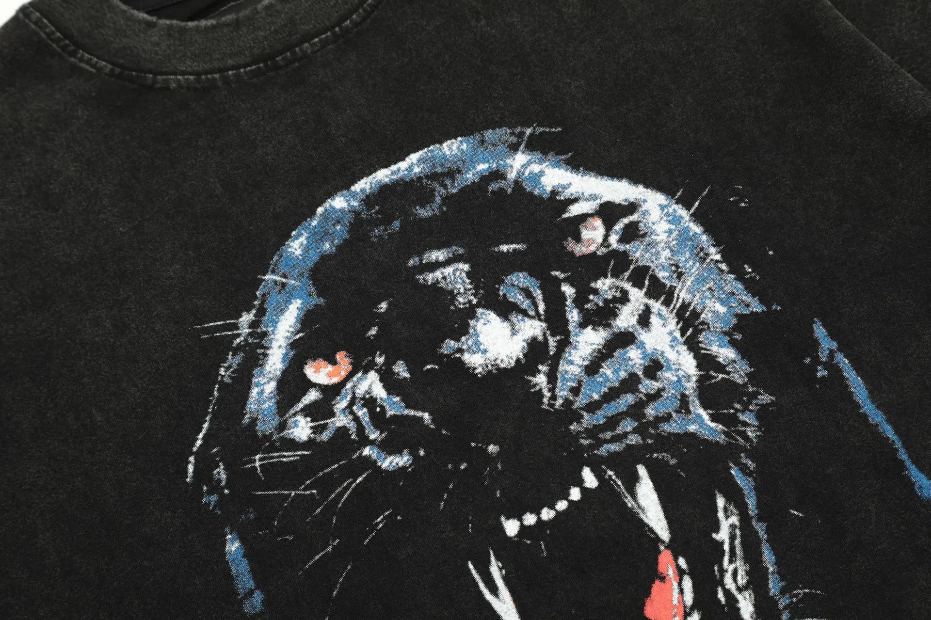 REPRESENT Panther Washed Tee Black - Gallery Image 7 - Detailed View
