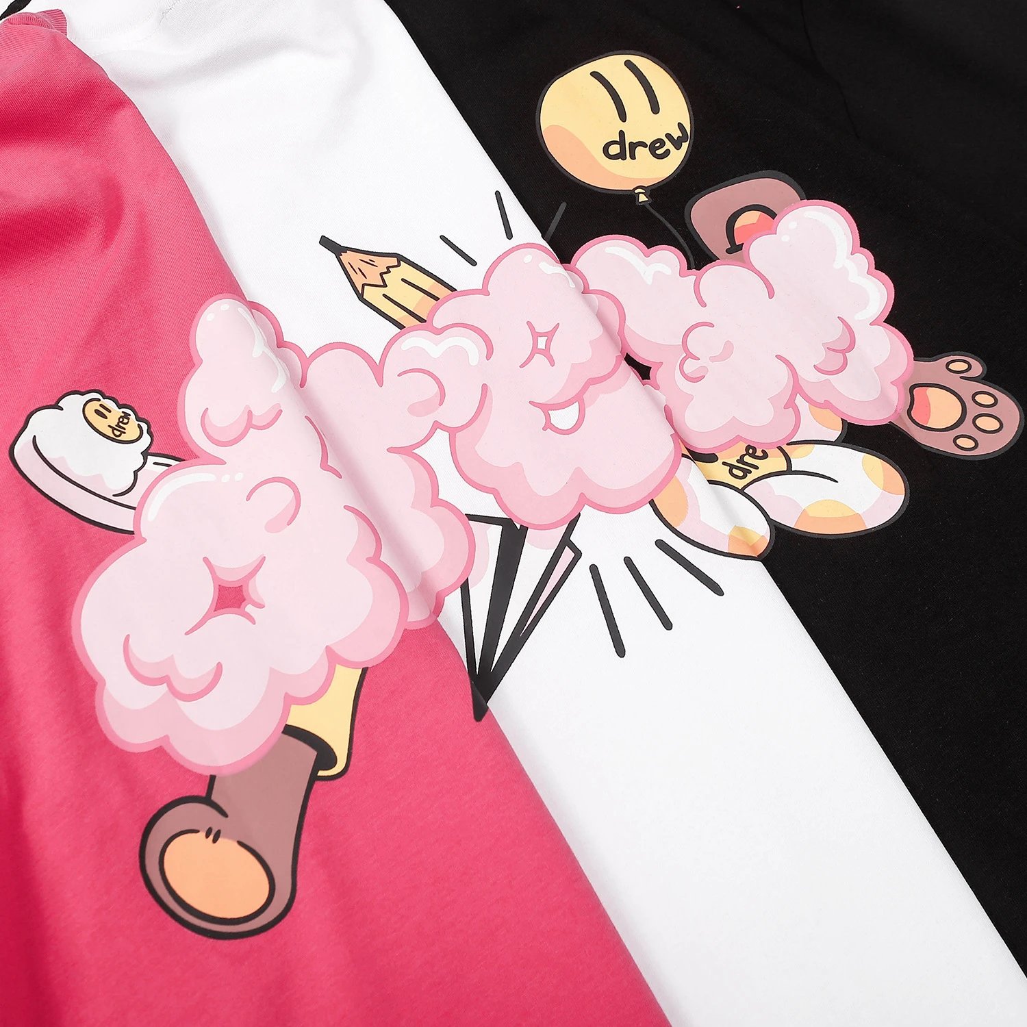 Street Style Cotton Candy Cloud Graphic Tee Rose Pink - Gallery Image 13 - Detailed View