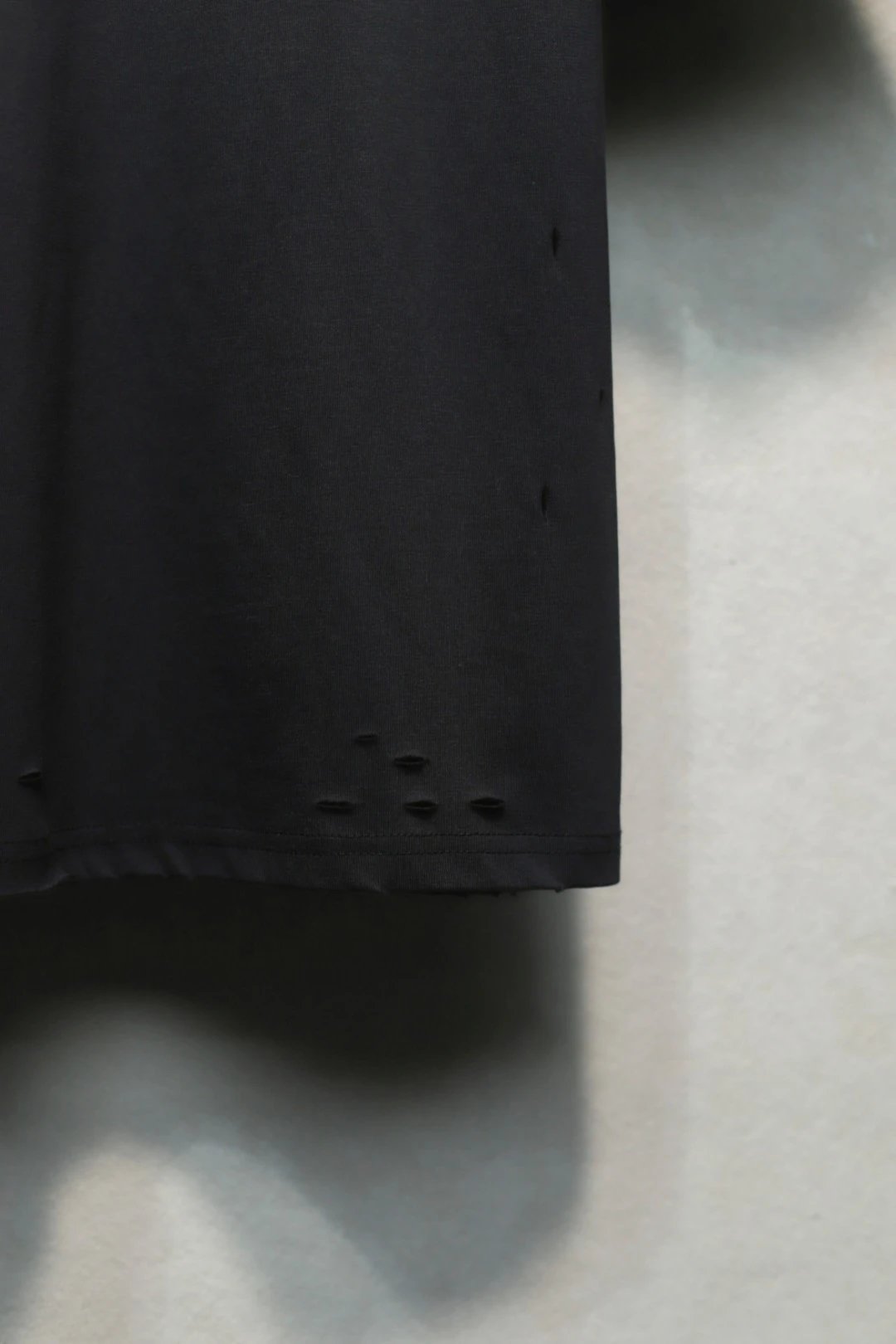 Balenciaga Distressed Black Tee - Gallery Image 6 - Detailed View