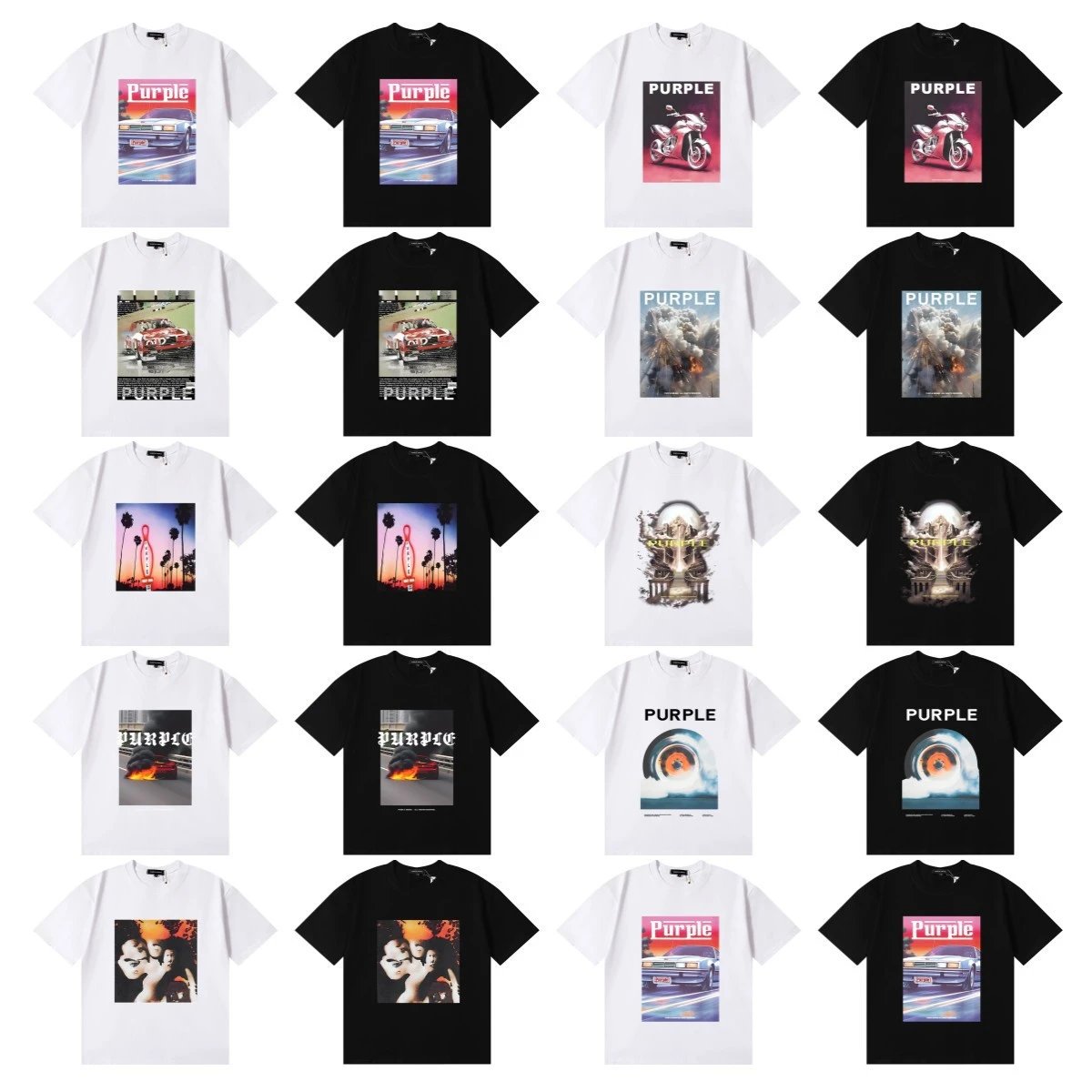 Street Graphic Cotton Tee Unisex Jet Black - Gallery Image 1 - Detailed View