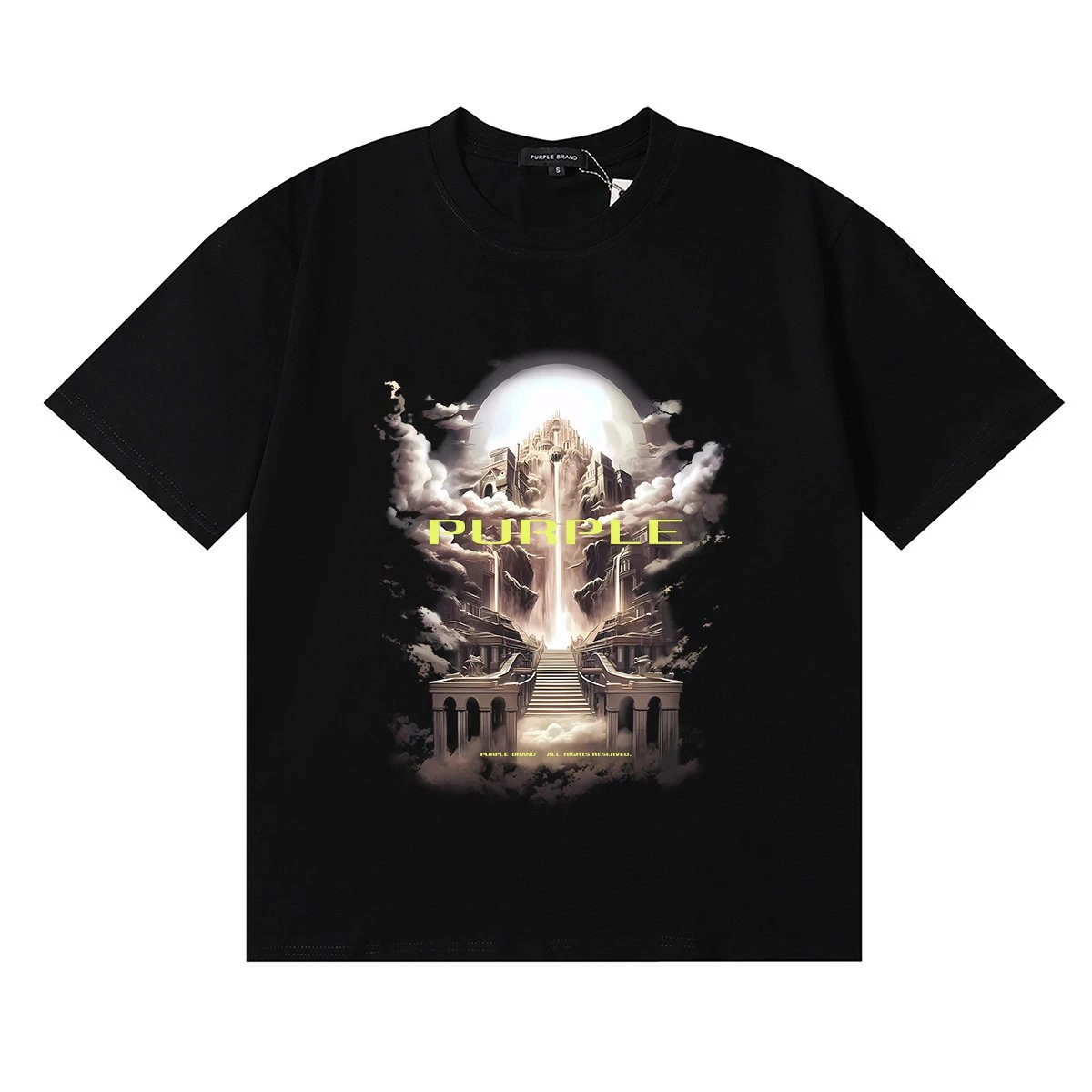 Graphic Print Cotton Tee Streetwear T-Shirt Onyx - Purple Brand - Cnfans - $20.65