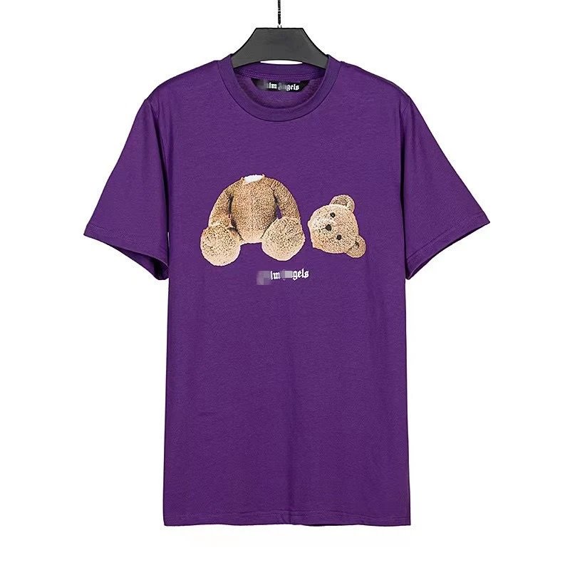 Decapitated Teddy Graphic Cotton Tee Violet - Palm Angels - Cnfans - $20.32