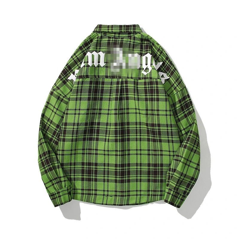 Palm Angels Plaid Overshirt Green - Gallery Image 2 - Detailed View