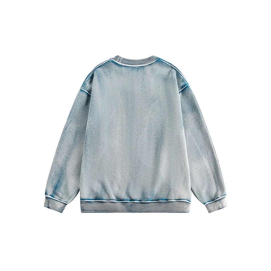 Unisex Retro Washed Crewneck Sweatshirt, Dusty Taupe - Gallery Image 5 - Detailed View