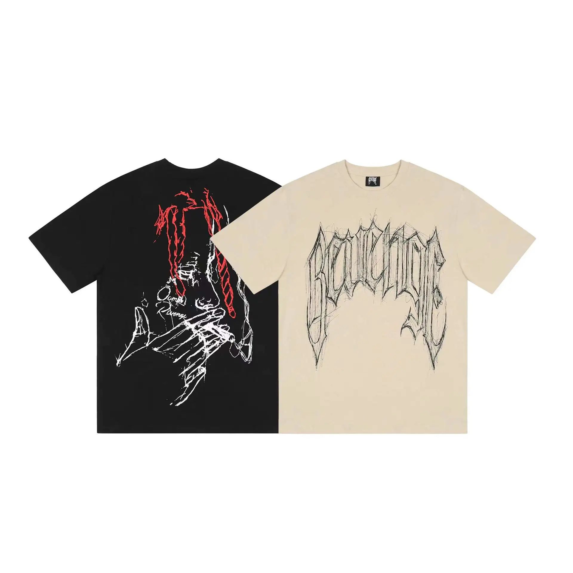 Vintage Graphic Streetwear Tee Ebony Black - Gallery Image 1 - Detailed View