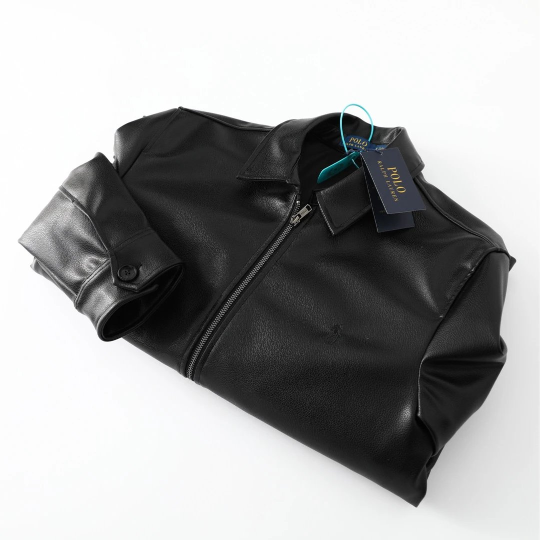 Polo Black Leather Jacket - Gallery Image 9 - Detailed View