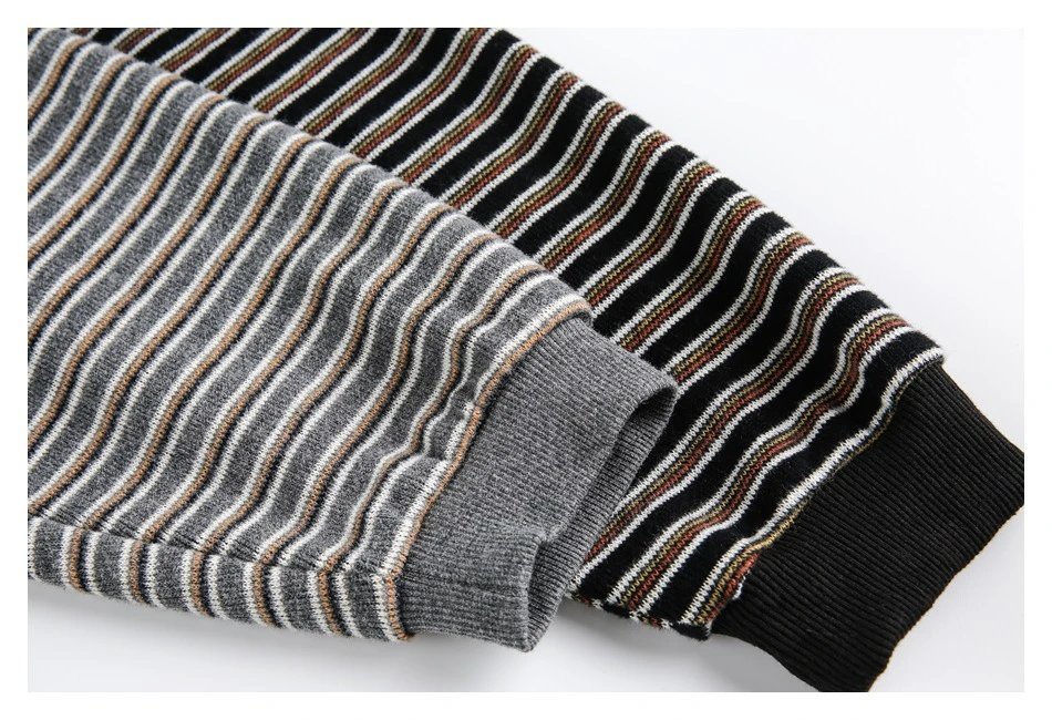 Oversized Striped Polo Shirt Unisex Long Sleeve Layered Obsidian - Gallery Image 15 - Detailed View